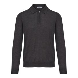 Zip Pol Sweater | 2 Colors - GREY
